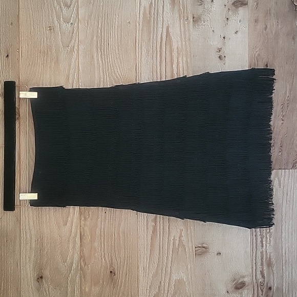 Express Size 0 Black Full Fringe Strapless Mini Dress - Picture 1 of 7